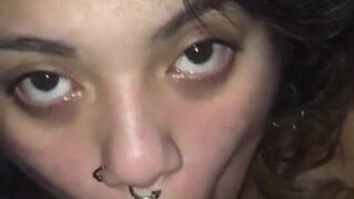 Pierced Up Slut Swallowing Penis And Wanting To Fuck!!!