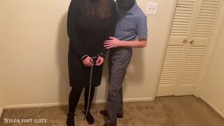Fine Foot Bizarre Lady Arrested, Shackled, and Strip Searched in her Pantyhose