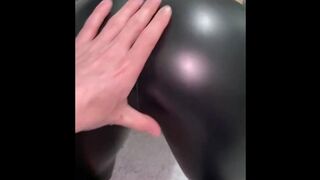 Stepbrother Likes to Feel my Behind in Leather Leggings