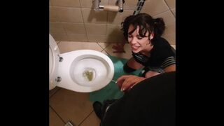 Thin Pigtail Ladies taking her Master for a Piss