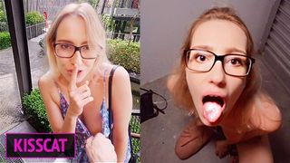 Fuck & Jizz in Mouth on first Date in Mall - Public Agent Pickup Student to Risky Sex / Kiss Cat