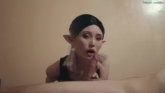 Elf Lady Swallows Human Penis for Glory
