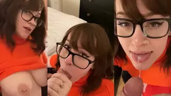 Jinkies! ;) oral sex in my Velma Cosplay