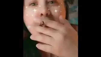 Super Sexy Snapchat Thot Smokes Weed and Lip Syncs