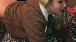 WHEN SHE'S THIS SWEET, YOU HAVE TO SPUNK MORE THAN ONCE - Same scene, same lover - Multiple Cumshots one