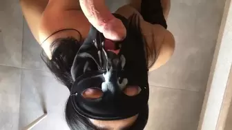 Gigantic sperm shot sperm shot on mask BITCH SURPRISE