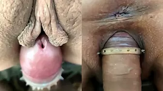 Slowly fucking my stepmom's hairy snatch. Home-Made porn. She has a tight and wet butterfly vagina