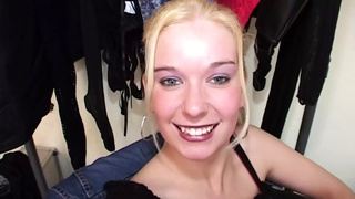 A charming blonde lady from Germany gets gangbanged