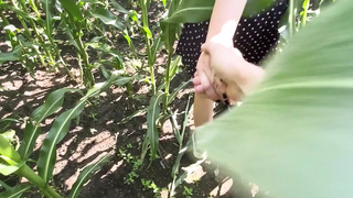 Rides a slut in a field of corn - Outdoor Sex