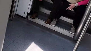 Chunky big bodied woman milf masturbate in a train toilet. She then gets dressed but without panties.
