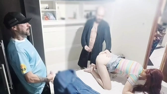 Wifey prank" I blindfolded the ex-wife and left my friend inside the wardrobe at the time of sex