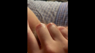 Fingering my tight wet cunt watch until the end and see how wet and gooey it was