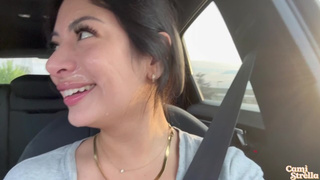 Hispanic Drives Around In Public With Jizz On Her Face After Swallowing The Soul Out Of Him!!!