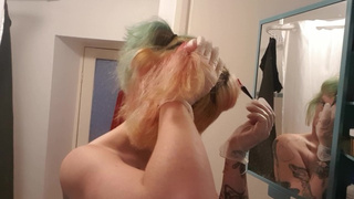 Alternative Slut Shaves Head