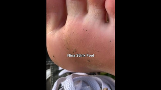 POINT OF VIEW: Stinky Feet Bizarre. Taking off the sweat Sneakers