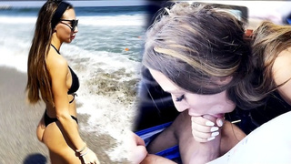 Beach Trip Ended Up Sucking Sperm In The Car | Laura Quest
