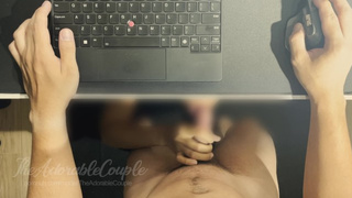 BLOWN HIS COCK WHILE HE IS WORKING UNDER THE TABLE | TheAdorableCouple