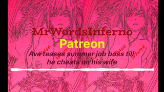 Summer Break Job - Ava Teases Boss Till He Cheats On His Ex-wife