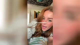 Fine 18yo brunette playing with a giant juicy dick on Tiktok Live