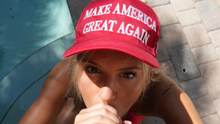 Teenie MAGA Supporter Gets a HUMONGOUS SPERM SHOT After TRUMP RALLY!