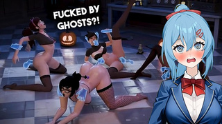 GHOST GANG-BANG! Tracer x Sombra x DVa x Mei | Halloween porn