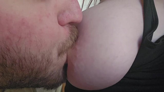 Pregnant Cuckold Talk Humongous Milky Titty Blowing