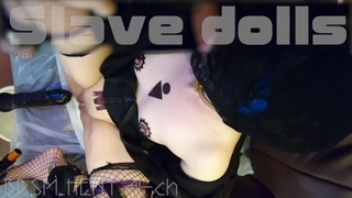 Crazy with a fat dildo ... & Deep Throating ... dripping white saliva from the snatch ...