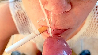 Smoking after oral sex with Spunk in My Mouths