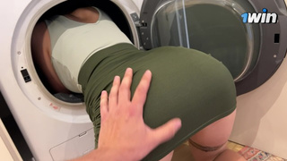 stepson mounts stepmom while she's stuck in washing machine