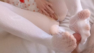 Her beautiful tight twat and white pantyhose give so much pleasure