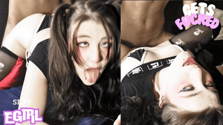 Sexy and Alluring Ahegao Egirl Gets Slammed Doggystyle and Missionary
