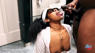 Throating My Tennis Instructor's Fat Penis In The Club Bathroom!