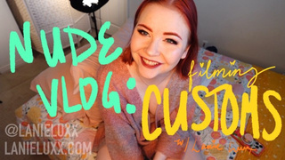 NUDE VLOG: filming customs !!! bum the scenes with a disabled porn creator - fully naked chatting