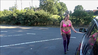 Perverse bare parking lot chick from germany!!!