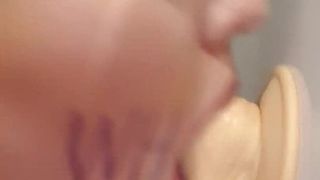 Amateur sub slut training her deepthroat skills