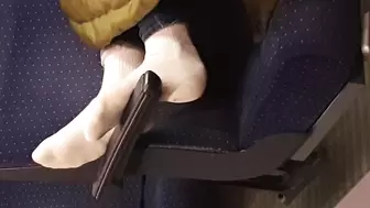 White socks in a train.
