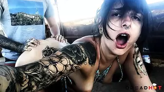 Porn inside an Abandoned Bus in DESERT -amateur Porn Vlog 2