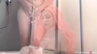 Mermaid Washes in the Shower and Masturbate Pussy