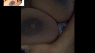 Showing my busty black youngster melons on FaceTime