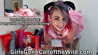 Lupina the Lapdog Pony Dildo Deepthroat Training